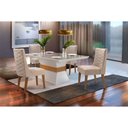 Ver imagem 1 de Sala de Jantar Lucy 120 Tampo Vidro 4 Cadeiras Veludo