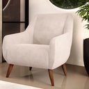 Ver imagem 2 de Poltrona Decorativa Fixa Pés de Madeira Paloma D02 Veludo Bege B-309 - Lyam Decor