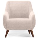 Ver imagem 4 de Poltrona Decorativa Fixa Pés de Madeira Paloma D02 Veludo Bege B-309 - Lyam Decor
