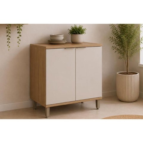Balcão Cozinha Bless 2 Portas 80cm Jequitiba/Off White Linea