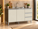 Ver imagem 2 de Balcão de Pia Athena Irm 1,20m 3 Gavetas e 2 Portas