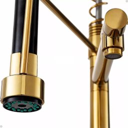 Torneira Gourmet Vip Monocomando Misturador Spray Preto com Dourado/gold - 11