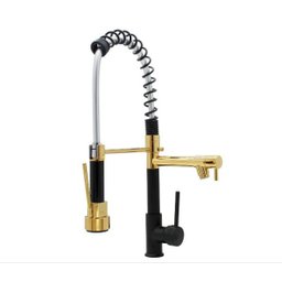 Torneira Gourmet Vip Monocomando Misturador Spray Preto com Dourado/gold - 4