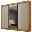 Ver imagem 1 de Guarda Roupa São Paulo Ripado Cinamomo Off White 3 Portas 6 Gavetas Leifer Móveis