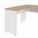 Ver imagem 6 de Mesa Escrivaninha 135cm Tampo 30mm Pés Painel F5 Office Cor:Macadâmia com Branco