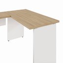 Ver imagem 5 de Mesa Escrivaninha 135cm Tampo 30mm Pés Painel F5 Office Cor:Macadâmia com Branco