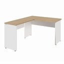 Ver imagem 2 de Mesa Escrivaninha 135cm Tampo 30mm Pés Painel F5 Office Cor:Macadâmia com Branco
