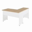 Ver imagem 4 de Mesa Escrivaninha 135cm Tampo 30mm Pés Painel F5 Office Cor:Macadâmia com Branco