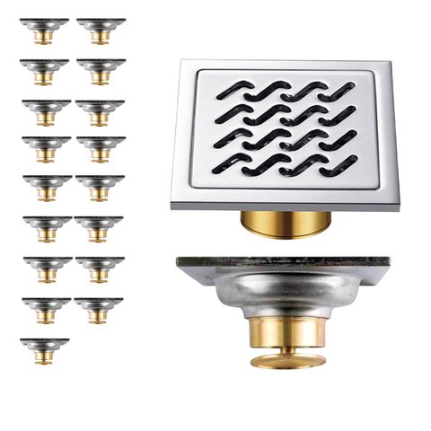 Ralo Inox 10x10 Anti Odor Kit 17 Uni Resistente Banheiro Anti Inseto Anti Corrosao Casa Cozinha Lava