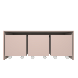 Mesa Organizadora de Brinquedos com 3 Baús 100% Mdf Plancasa Sal Rosa - 4