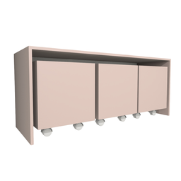 Mesa Organizadora de Brinquedos com 3 Baús 100% Mdf Plancasa Sal Rosa - 3