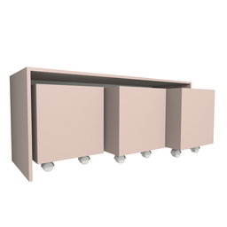 Mesa Organizadora de Brinquedos com 3 Baús 100% Mdf Plancasa Sal Rosa - 5