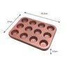Forma Molde 12 Muffins Aço Carbono Rosê 35,5x27cm Bistró - 5