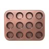 Forma Molde 12 Muffins Aço Carbono Rosê 35,5x27cm Bistró - 2