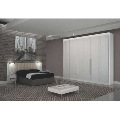 Dormitorio Casal Ripado 2PÇS 6 Portas Verona - Arbo Design