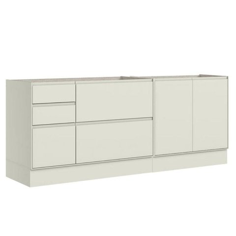 Balcão Cozinha Henn Fineze 3 Portas 4 Gavetas Areia