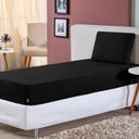 Ver imagem 1 de Jogo de Lençol Solteiro Malha 100% Algodão 2 Peças Cor Preto