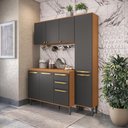 Ver imagem 3 de Armário de Cozinha Compacta 160cm Canela/Preto Elara Kappesberg