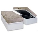 Ver imagem 1 de Cama Box Baú Solteiro: Colchão Espuma D33 Herval Cannes + Base Crc Linhão White (88x188)