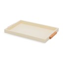 Ver imagem 2 de Bandeja Decorativa em Mdf com Revestimento em Pu Bege Claro 44cm 19341 Mart