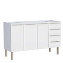 Ver imagem 1 de Gabinete de Aço para Pia 150cm 3 Portas 4 Gavetas Flora Cozimax Branco