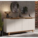 Ver imagem 1 de Aparador Buffet Sala Flow 4 Portas com Pés de Madeira - Rede Móveis