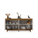 Ver imagem 3 de Aparador Buffet Sala Flow 4 Portas com Pés de Madeira - Rede Móveis