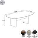 Ver imagem 3 de Mesa de Reunião Orgânica 270cm x 110cm Pés Painel Escritório F5 Office Cor:Cinza