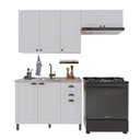 Ver imagem 2 de Armário de Cozinha Modulada Compacta Fidelitá Nara 100% MDF 3 Peças 200cm 8 Portas 2 Gavetas sem