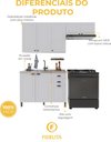 Ver imagem 5 de Armário de Cozinha Modulada Compacta Fidelitá Nara 100% MDF 3 Peças 200cm 8 Portas 2 Gavetas sem