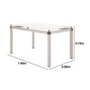 Ver imagem 2 de Mesa Jantar Malva Tampo Vidro 140cm Branco