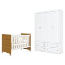 Ver imagem 1 de Berço Americano Evolution 4 em 1 Branco Acetinado Savana e Guarda Roupa Infantil Americano 4 Portas