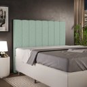 Ver imagem 1 de Cabeceira Cama Box Casal 140 Cm Dália W01 Linho Verde Menta - Lyam Decor