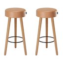 Ver imagem 4 de Conjunto Mesa Bistrô com 2 Banquetas Rubi Courino Caramelo | Aço Preto - Sallar Home