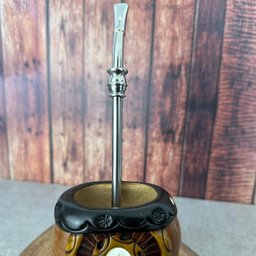 Bomba 23cm para Tererê Chimarrão Anel Cuia Mil Furos Inox Escovinha Bortonaggio - 2