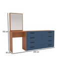 Ver imagem 3 de Cômoda Lisboa 8 Gavetas com Espelho Azul/freijó - Politorno