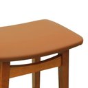 Ver imagem 2 de Banco Alto Confort Madeira Maciça Assento Anatômico - Amêndoa Estofado Corano Caramelo