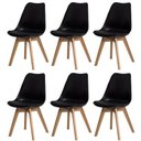 Ver imagem 1 de Kit 6 Cadeiras Eames Eiffel Wood Leda Saarinen Design para Mesa de Jantar Sala Cozinha Escrivaninha