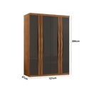 Ver imagem 3 de Guarda Roupa Solteiro Dunas Mdf 4 Portas e 2 Gavetas Moderna