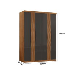 Guarda Roupa Solteiro Dunas Mdf 4 Portas e 2 Gavetas Moderna - 3
