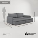 Ver imagem 3 de Sofá Cama sem Caixa Retrátil Reclinável Lunno D28 Mola Ensacada:Linho Saturno Cinza/260cm