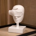 Ver imagem 2 de Escultura Decorativa Máscara Cego em Cerâmica Branco 25x15x14 cm - D'Rossi