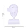 Escultura Decorativa Máscara Cego em Cerâmica Branco 25x15x14 cm - D'Rossi - 5