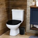 Ver imagem 3 de Assento Vaso Sanitário Slim Almofadado Preto + Lixeira Preta 6l Redondo com Tampa