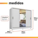 Ver imagem 7 de Guarda Roupas Casal com Espelho 3 Portas de Correr 2 Gavetas França Andirá Branco