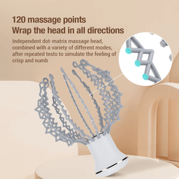 Massageador Cabeça Elétrico 12 Hastes Relaxamento Profundo - 6