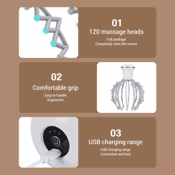 Massageador Cabeça Elétrico 12 Hastes Relaxamento Profundo - 8