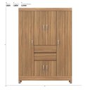 Ver imagem 2 de Guarda Roupa Solteiro 6 Portas e 2 Gavetas Ecom Ii - Amêndola Touch
