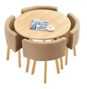 Ver mais imagens de Conjunto Mesa Minimalista com 4 Cadeiras Compacta 1m