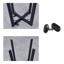 Conjunto Mesa Minimalista com 4 Cadeiras Compacta 1m2:base de Cadeiras com Aspecto de Madeira e Teci - 10